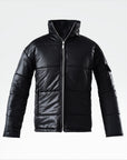 The Signature Huracan Men & Women's Black Puffer Jacket floating image front zipped
