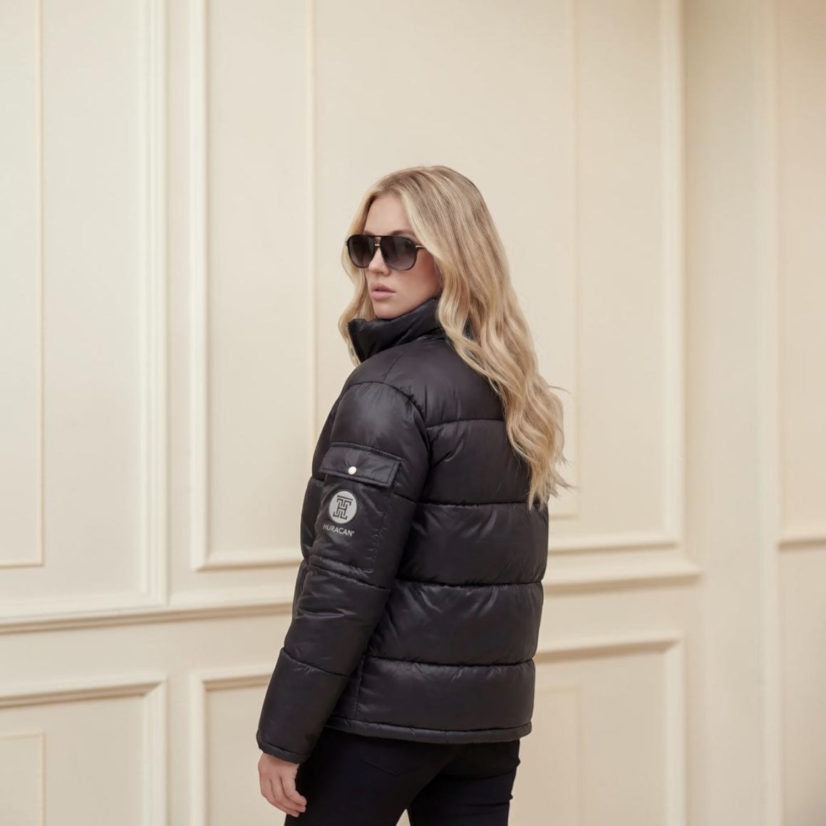The Signature Huracan Men &amp; Women's Black Puffer Jacket