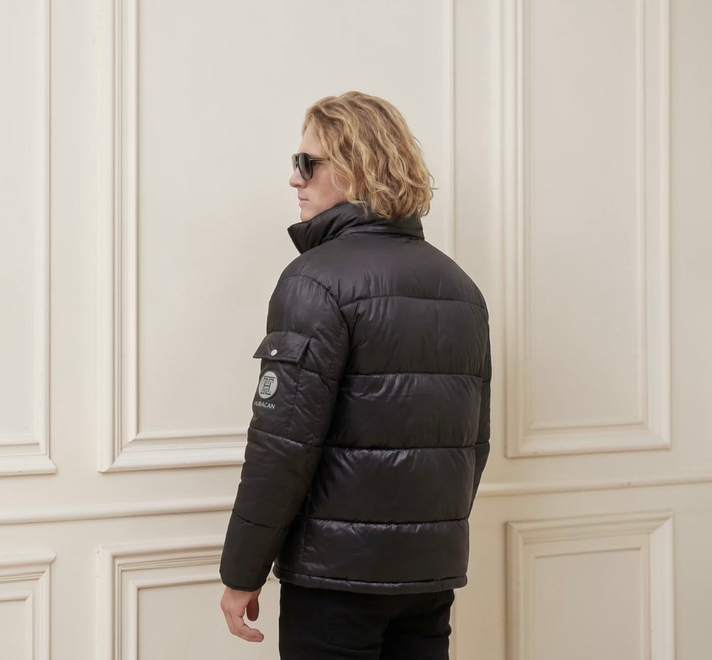 The Signature Huracan Men &amp; Women's Black Puffer Jacket